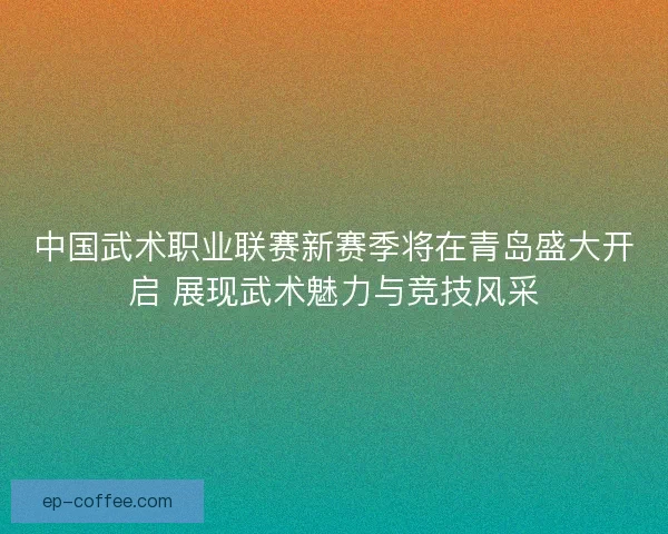 中国武术职业联赛新赛季将在青岛盛大开启 展现武术魅力与竞技风采
